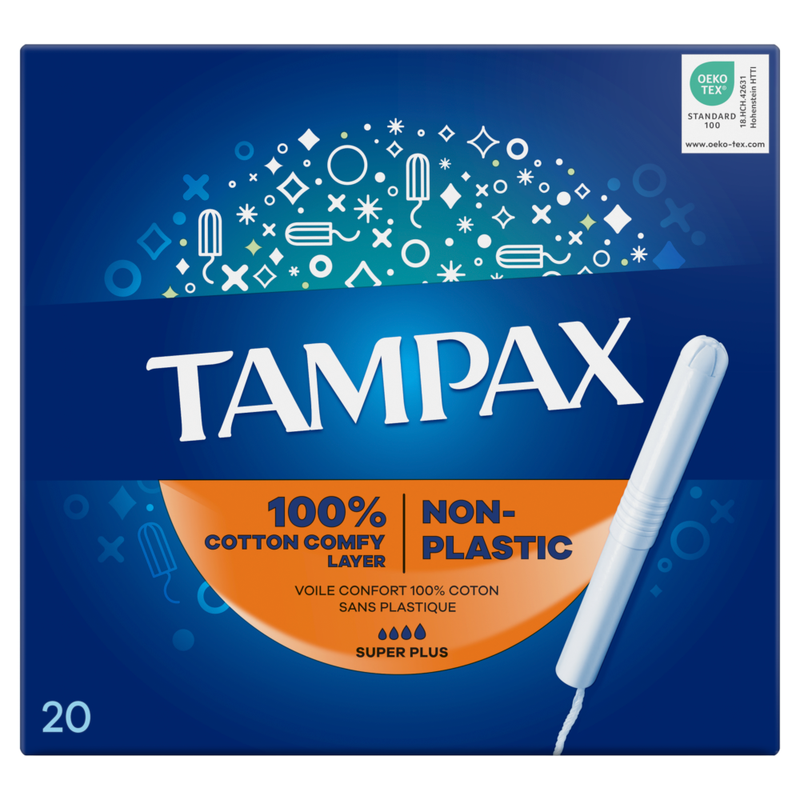 Super Plus Tampons With Cardboard Applicator 20 Pads