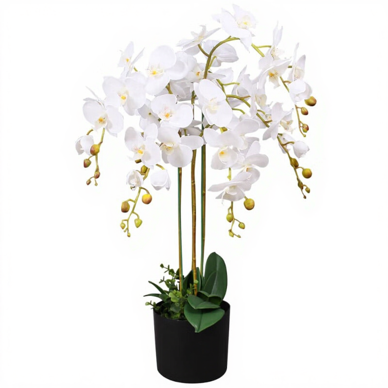 vidaXL Kunstmatige Orchidee Plant met Pot - 75 cm, Wit