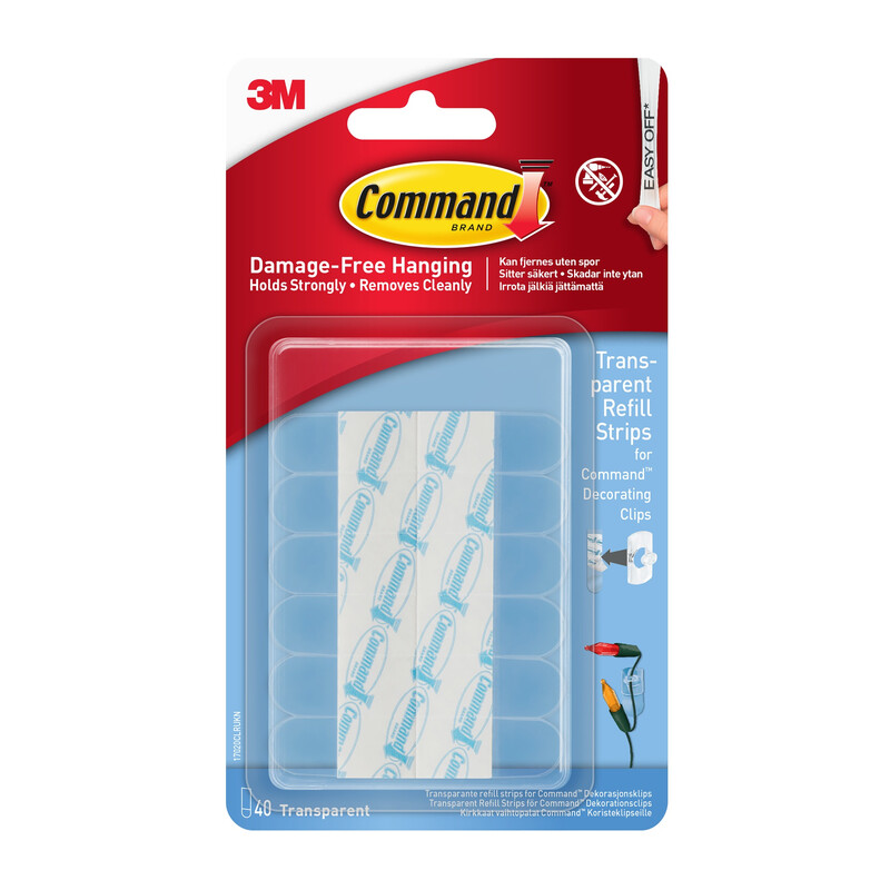 3M Command Clear 40 Mini Refill Strips - Transparent