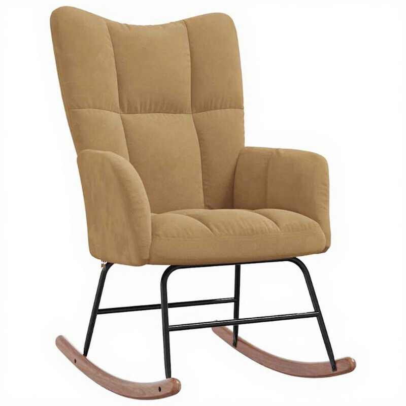 vidaXL Schommelstoel Velvet - Bruin, 61 x 78 x 98 cm