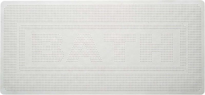 Bath Mat Rubber Chequer Cream 34x74cm