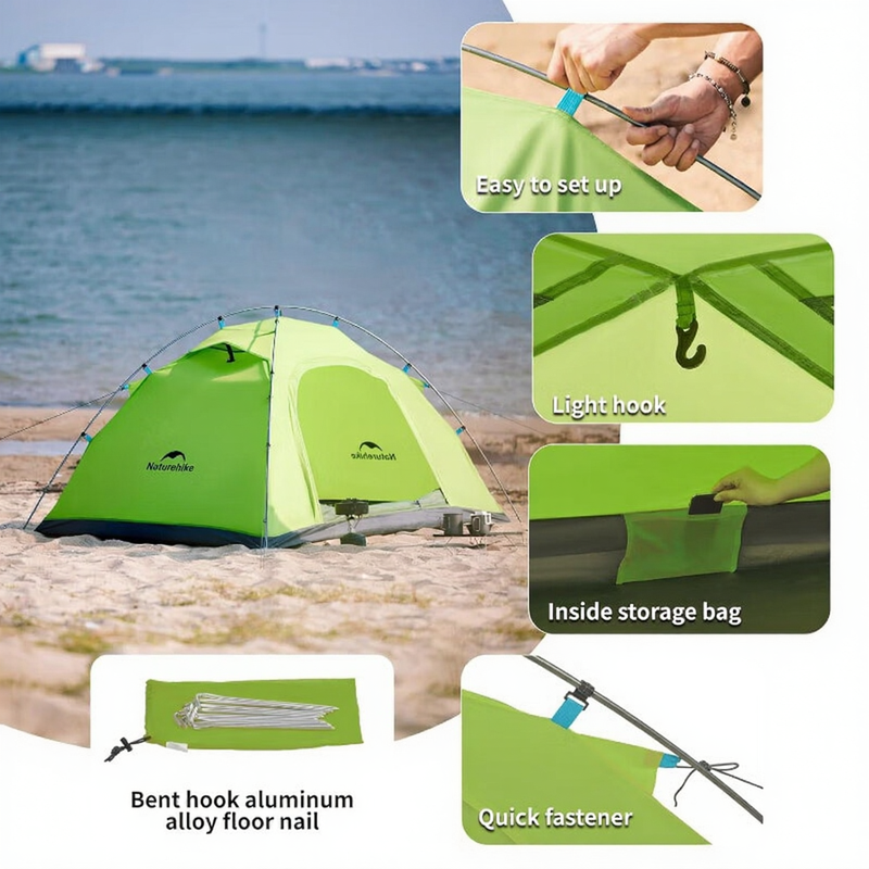 Naturehike P-serie 4-seizoenen 2-persoons ultralichte anti-UV campingtent