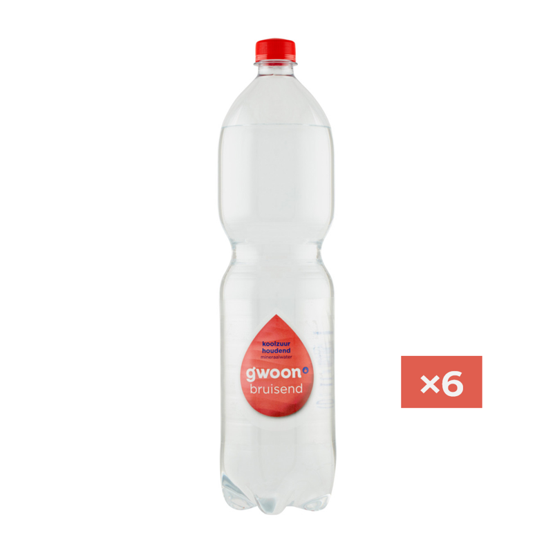 g'woon Mineraalwater Bruisend - 6 x 1,5 L