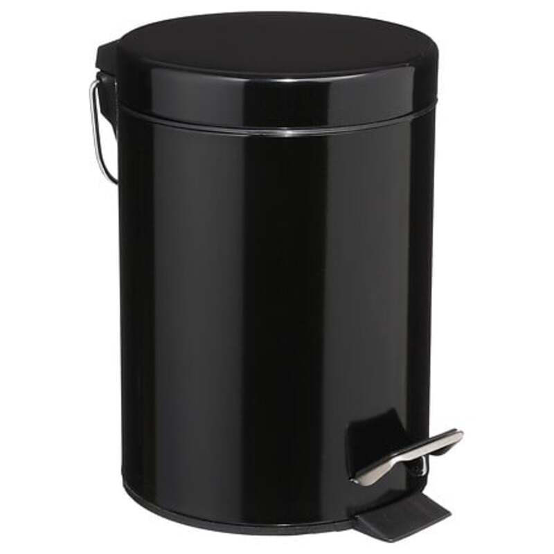 Abfalleimer - Metallpedal - Mit Deckel - 3 L - Schwarz