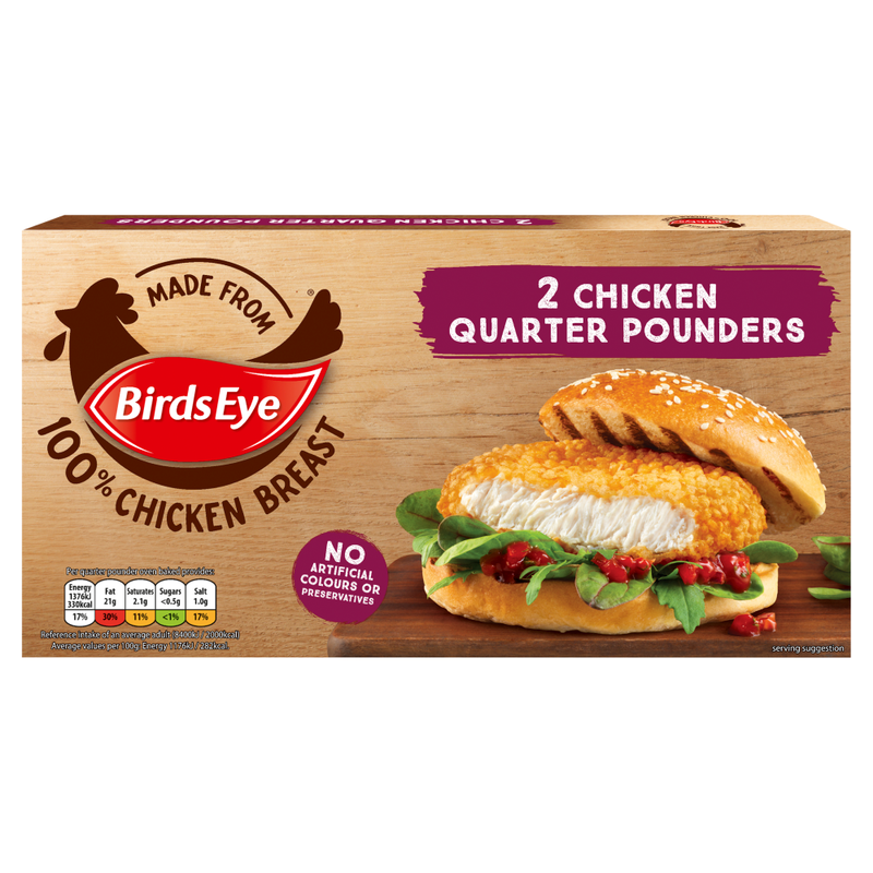 Birds Eye 2 Chicken Quarter Pounders 227G