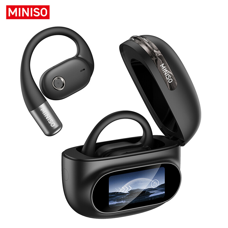 MS150 Open-Ear Wireless Touch-Screen EarBuds - Black