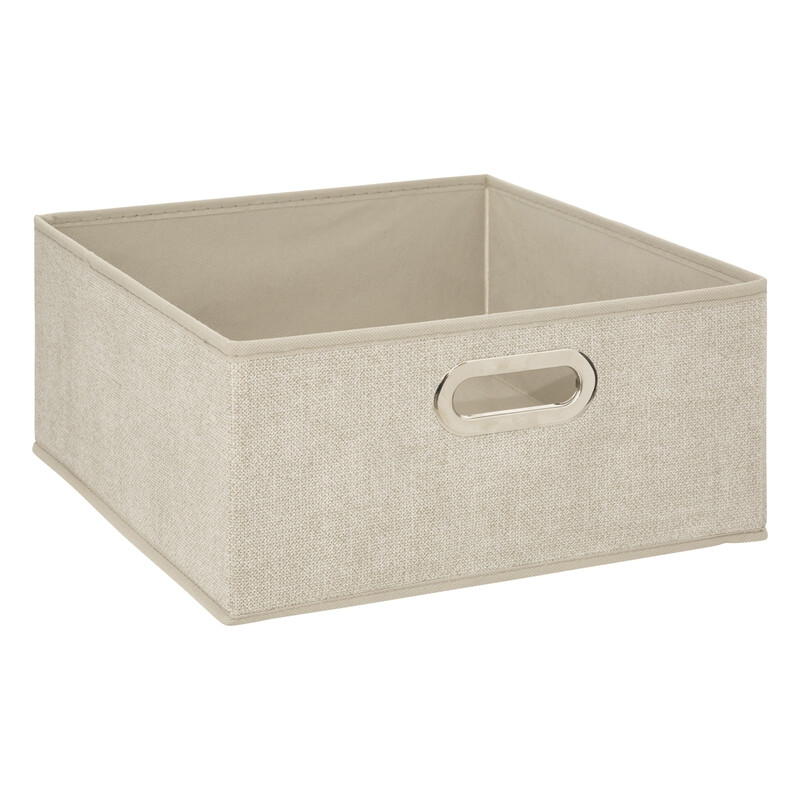 Beige Leinen-Aufbewahrungsbox 31x15cm