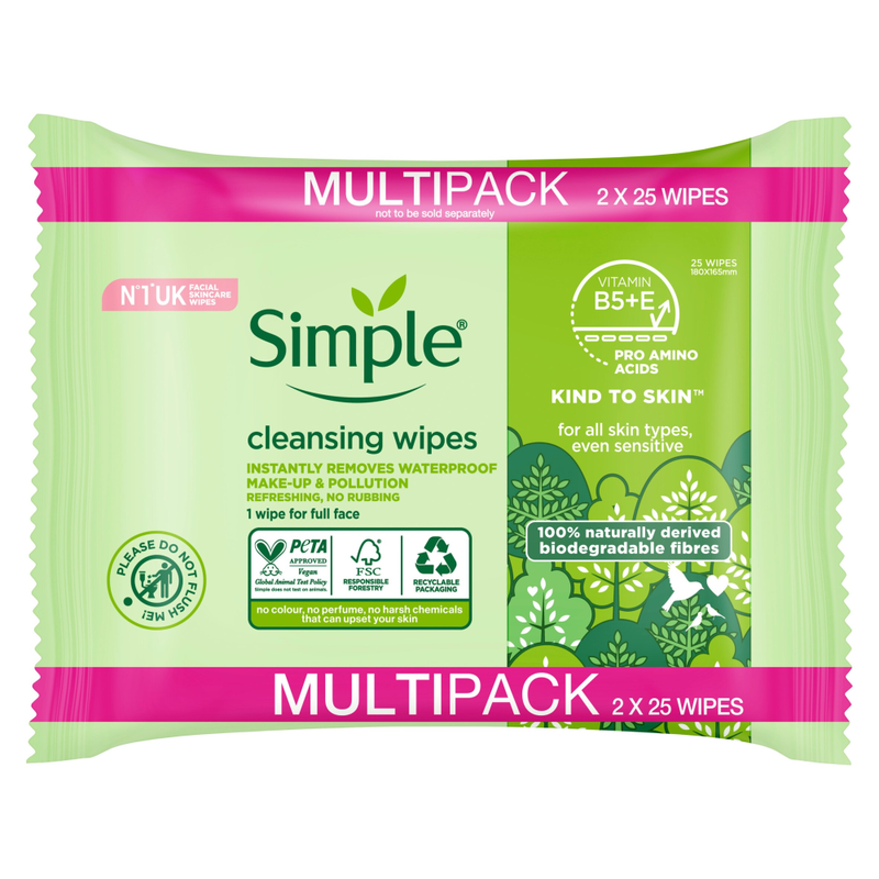 Kind to Skin Cleansing Wipes Biodegradable 50 wipes