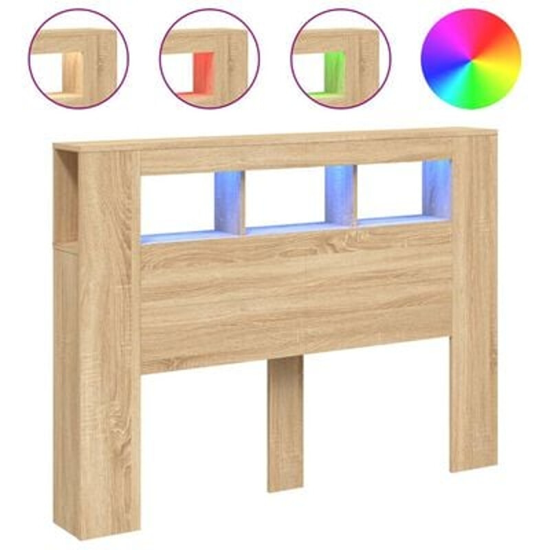 vidaXL Hoofdbord 140x18,5x103,5 cm bewerkt hout sonoma eikenkleurig