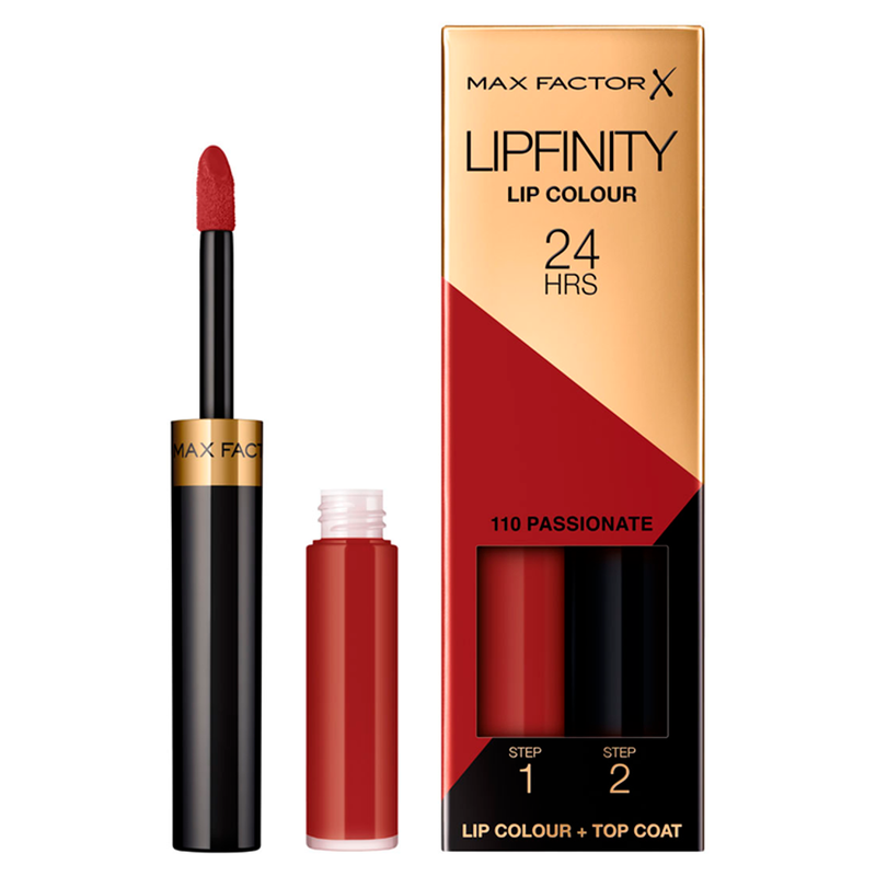 Lipfinity Lip Colour Lipstick, 2-Step Long Lasting, 110 Passionate, 2.3ml + 1.9g