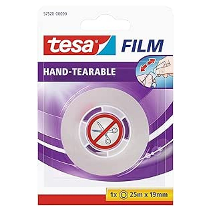 Tesa Tesafilm 25m x 19mm, von Hand reißbar