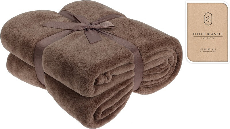 Homestyling Fleece Deken 180 x 230 cm Bruin