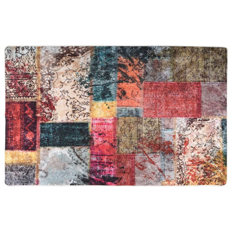 vidaXL Vloerkleed wasbaar anti-slip patchwork 160x230 cm meerkleurig