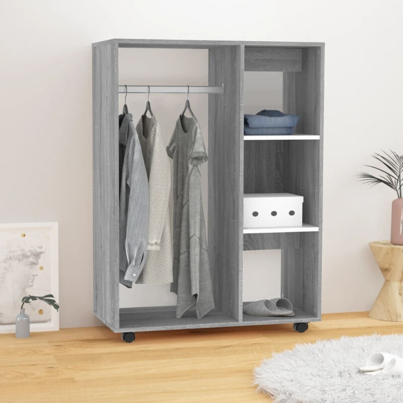 vidaXL Armoire à vêtements 80x40x110 cm bois aggloméré gris Sonoma chêne