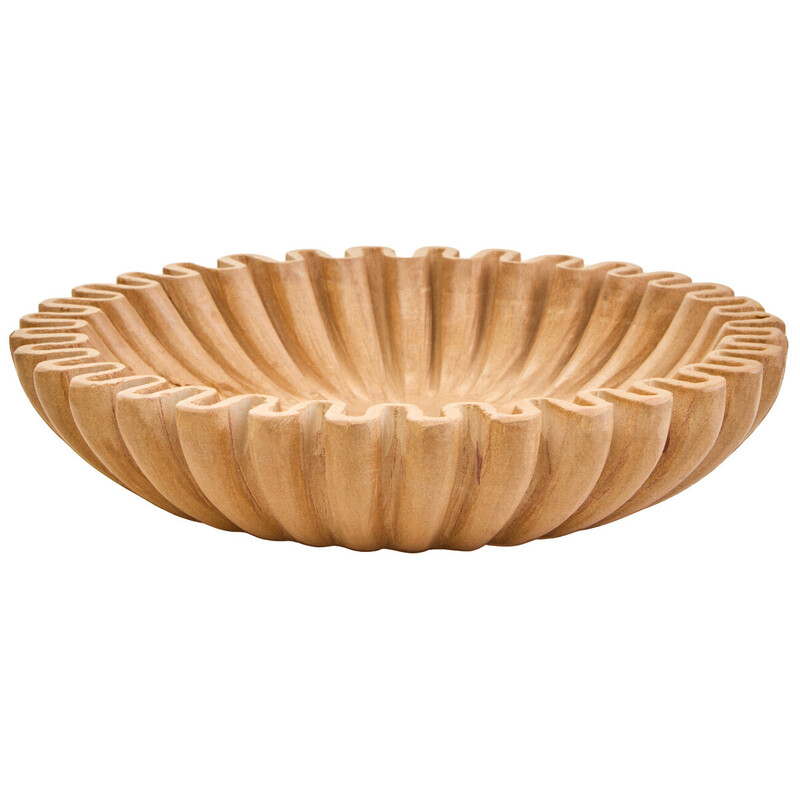 Decorative Bowl Savio Fluted Marble Ochre Small
