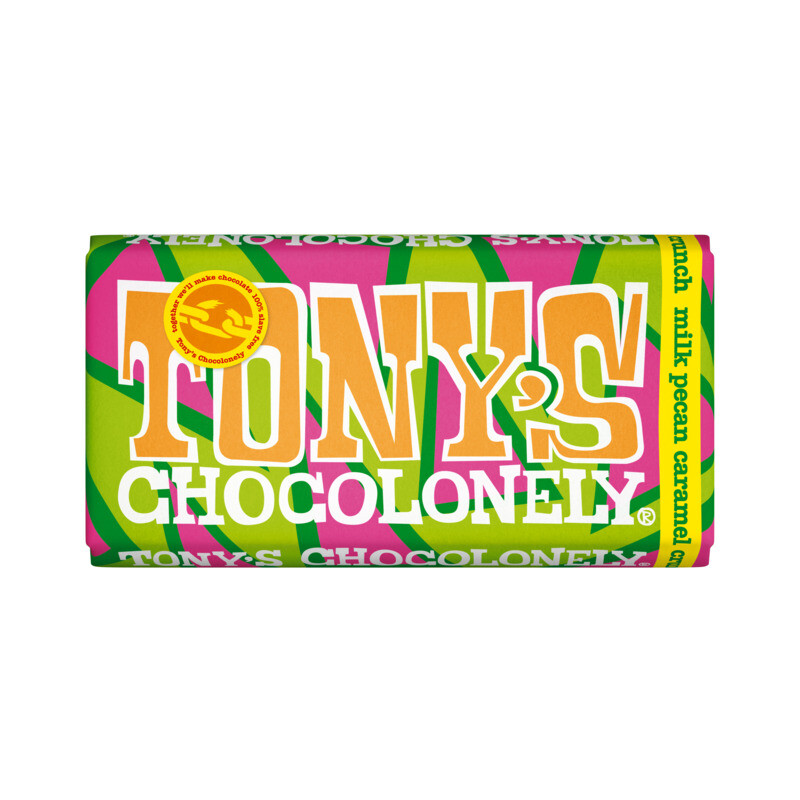 Tony's Chocolonely Dark Milk Pecan Caramel Crunch 180G