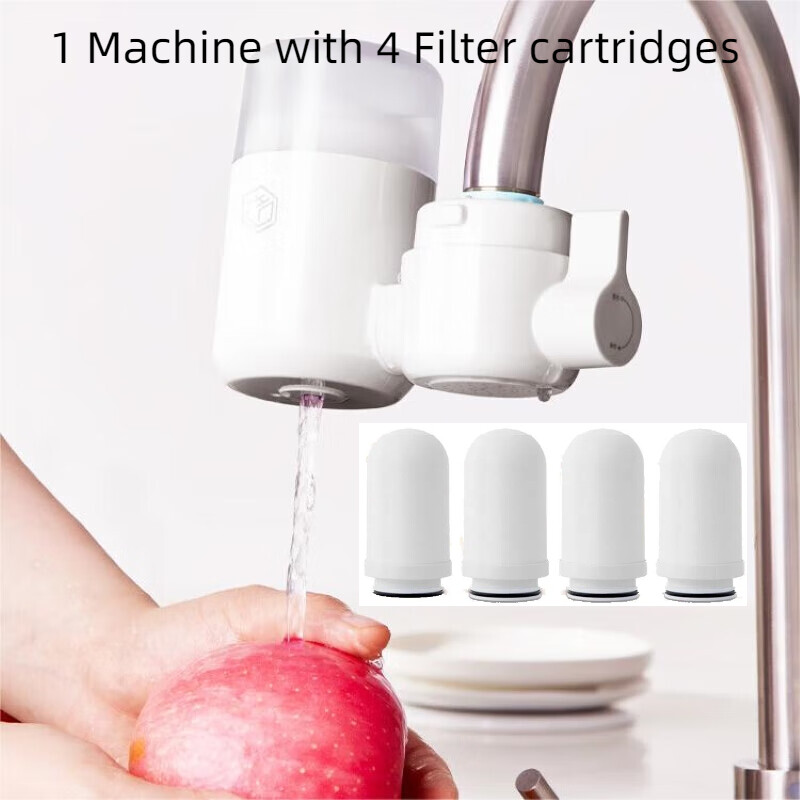 Ochama X J.ZAO 1 Machine 4 Patronen Set - Kraanwaterfilter Filter Visueel Wasbaar Patroon 1 Waterzuiveraar + 4 Filterpatronen