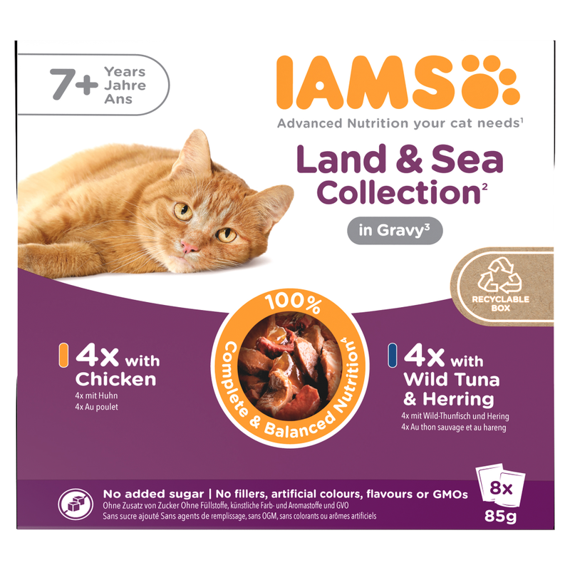 Delights Land & Sea Collection in Gravy Senior 7+ Years 8 x 85g (680g)