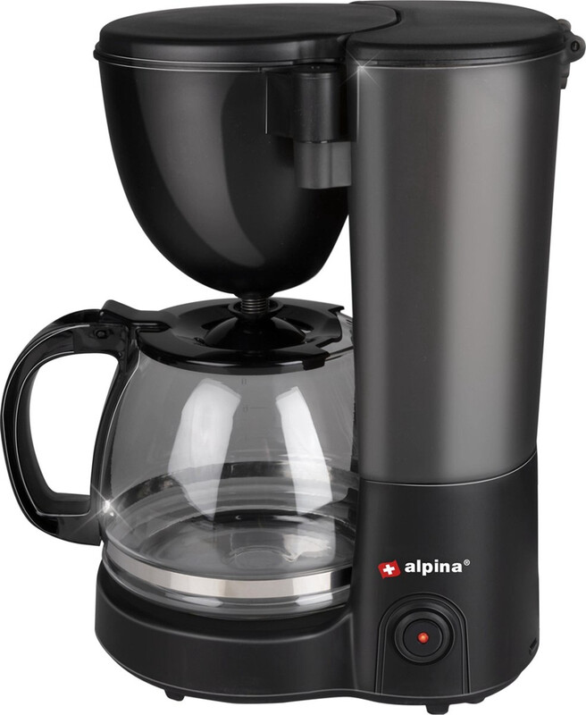 Alpina Koffiezetapparaat Filterkoffie-warmhoudplaat Pauzefunctie 750W 1.25L 10-12 Kopjes Zwart
