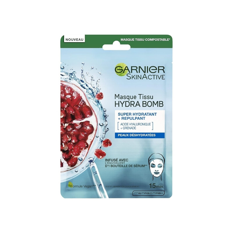 Masque Visage Tissu Hydrabomb Grenade Hydratant & Repulpant Skinactive Garnier Le Masque - vue 2