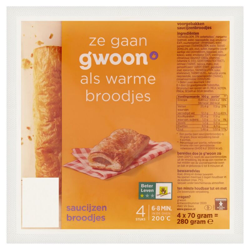 Saucijzenbroodjes 4st