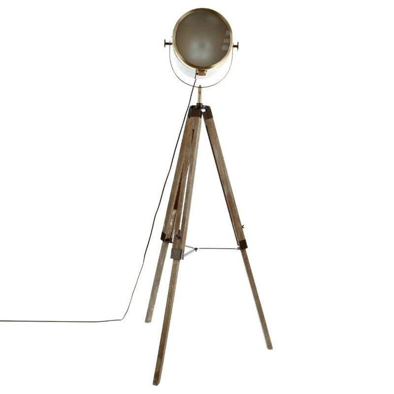 Atmosphera Ebor Stativ-Stehlampe 152 cm hoch bronzefarbenes Metall und Holz