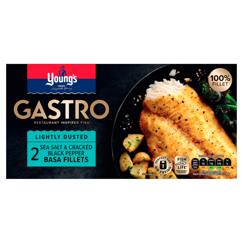 Gastro 2 Sea Salt & Cracked Black Pepper Basa Fillets 310g