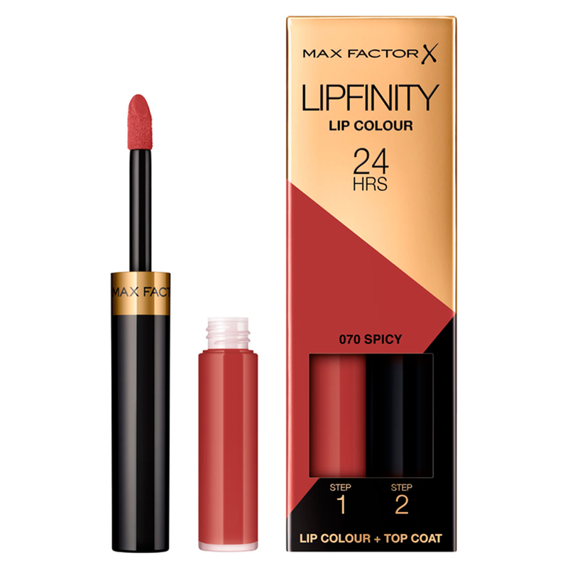 Lipfinity Lip Colour Lipstick, 2-Step Long Lasting, 070 Spicy, 2.3ml + 1.9g
