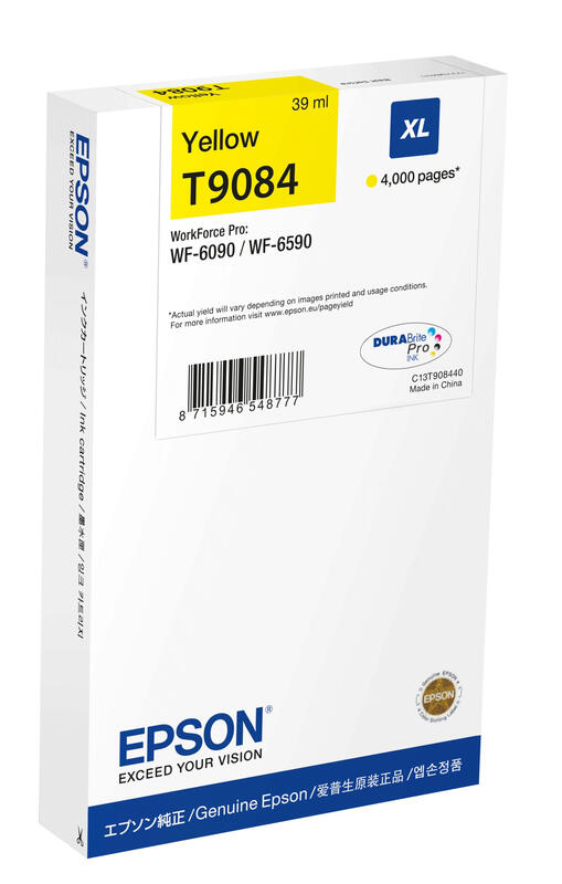 Epson C13T90844N inktcartridge, 1 stuk, origineel, hoge (XL) capaciteit, geel