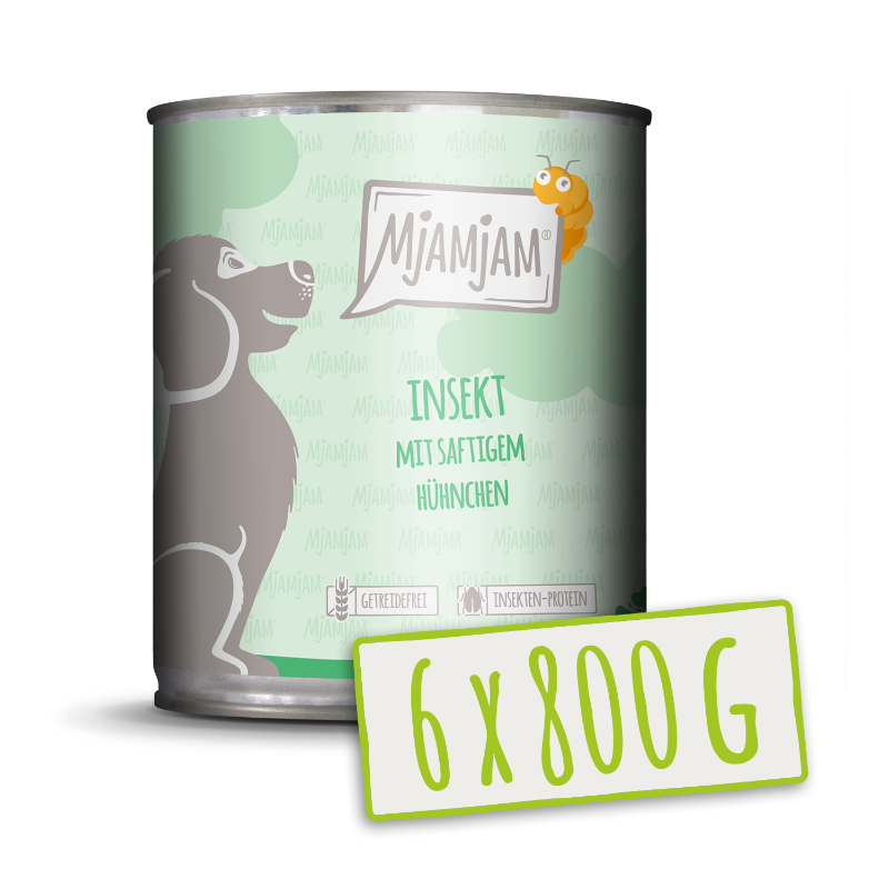 MjAMjAM - Insecten met Sappige Kip 800 g x 6