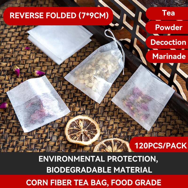 Disposable Corn Fiber Tea Bag 7*9cm 120 pieces