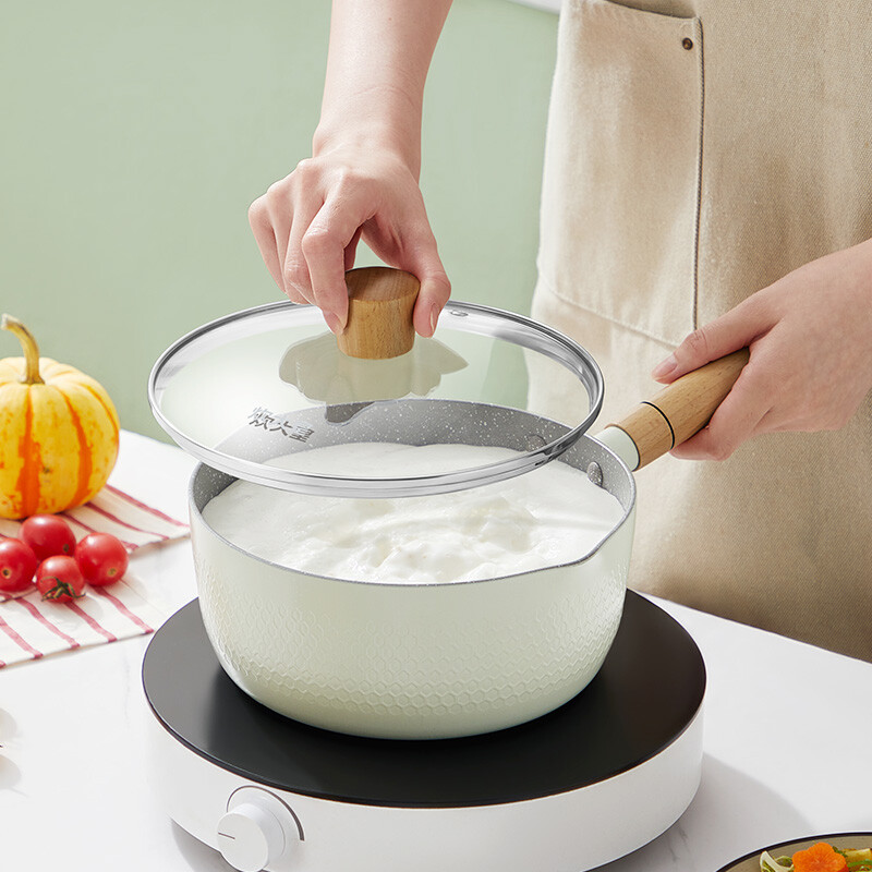 Non-Stick Cookware Cooking Pots and Pans Milk Pots Pasta Sauce Pan with Lid 20 cm
