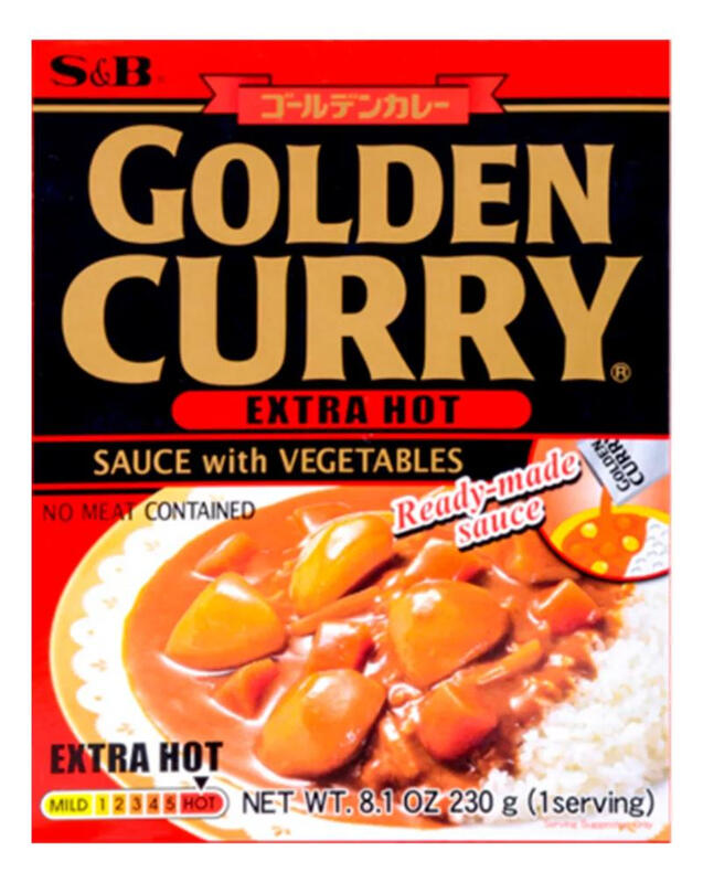 Golden Curry Sauce Wth Vegetables Extra Hot 230 G