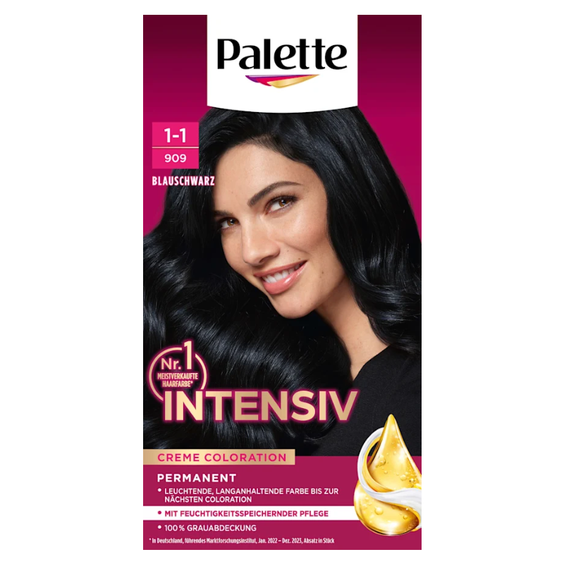 Poly Palette Intensiv-Creme-Coloration 1-1/909 Blau-Schwarz
