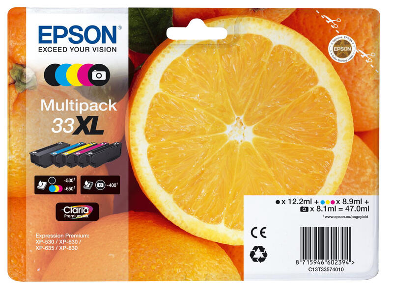 Epson Oranje multipack 5 kleuren 33XL Claria Premium inkt