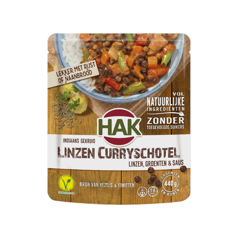 Hak Indiase-Stijl Gekruide Linzenstoofpot - 550 g
