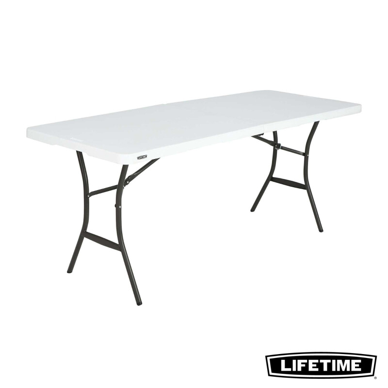 Lifetime 6'x2.3' (183x70 cm) Essential Opvouwbare Tafel met Middenvouw (Wit Graniet)