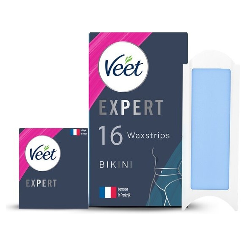 Veet Bandes de Cire Froide Spécial Bikini Peaux Sensibles 16 bandes