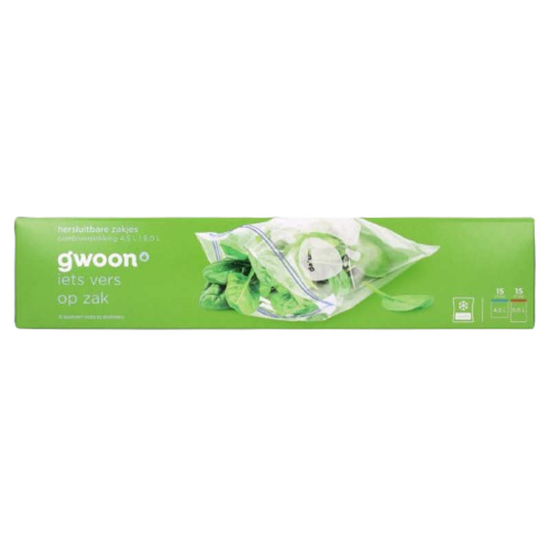 G'woon hersluitbare zakken 4,5 L