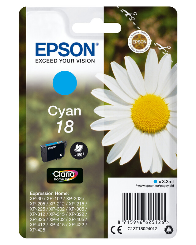 Epson Daisy Singlepack cyaan 18 Claria Home inkt