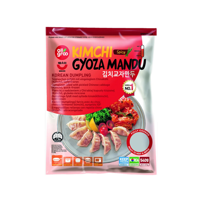 Allgroo Golden/Brown Kimchi Gyoza (Dumpling) 540G