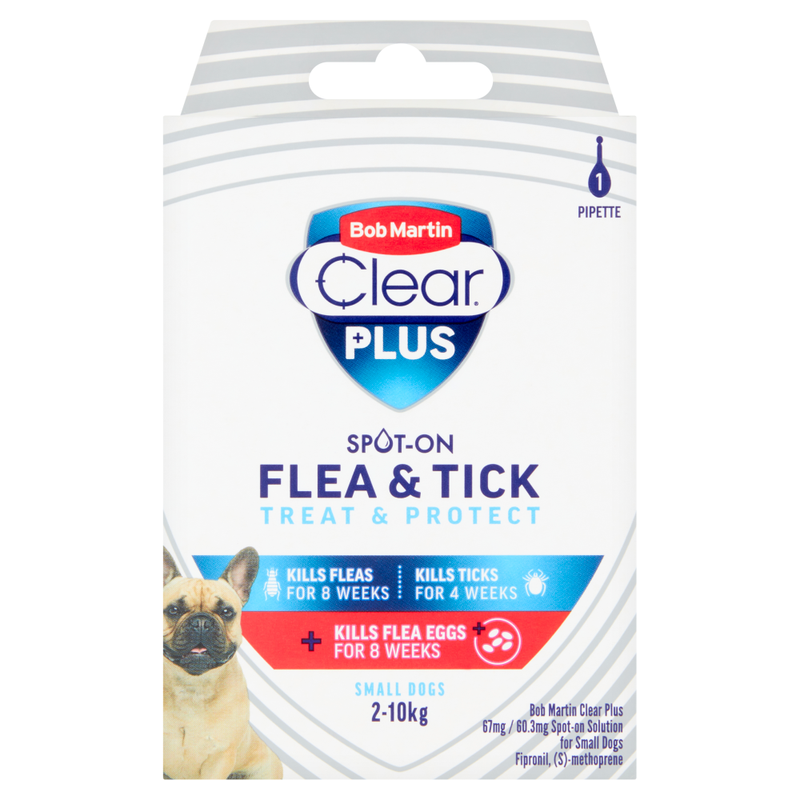 Clear Plus 67mg / 60.3mg Spot-On Solution for Small Dogs Treatment 1 Pipette