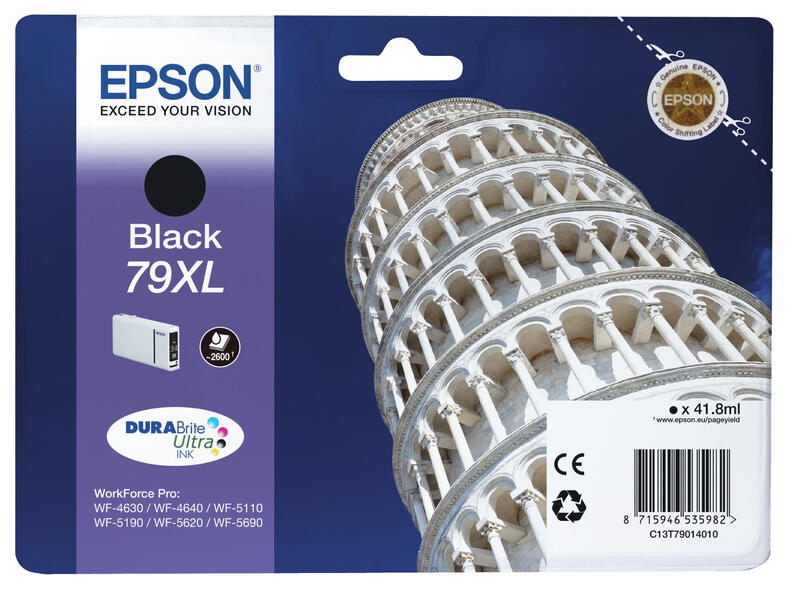 Epson Tower of Pisa singlepack zwart 79XL DURABrite Ultra inkt