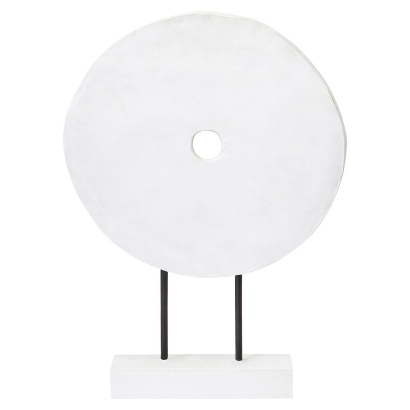 Sculpture Fidel Distressed Round White Small