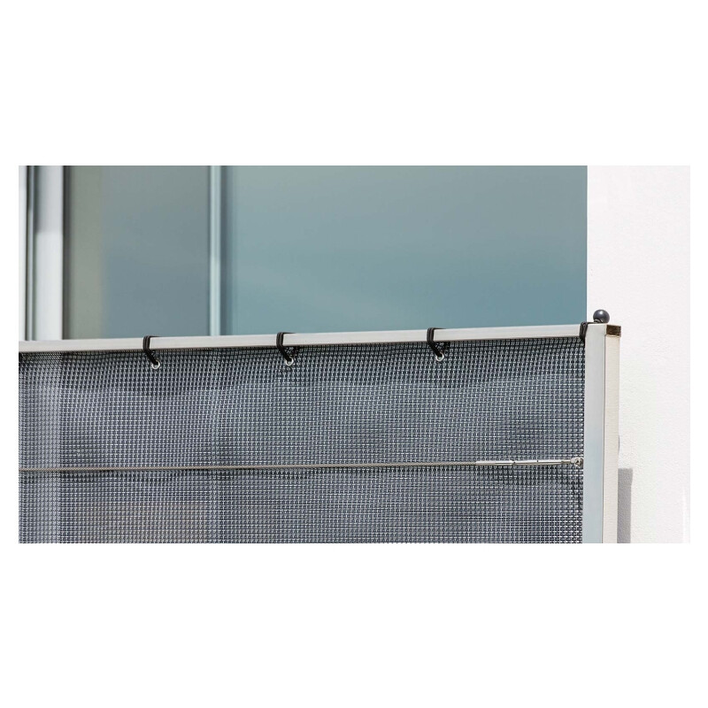 Tenax Texstyle Vip Brise-vue faible occultation en textilène gris noir argent 1,5 x 5 m