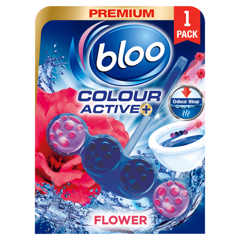 Colour Active Fresh Flowers Toilet Rim Block 50g