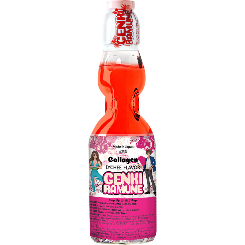 GENKI RAMUNE Collagène Litchi Soda 200 ml