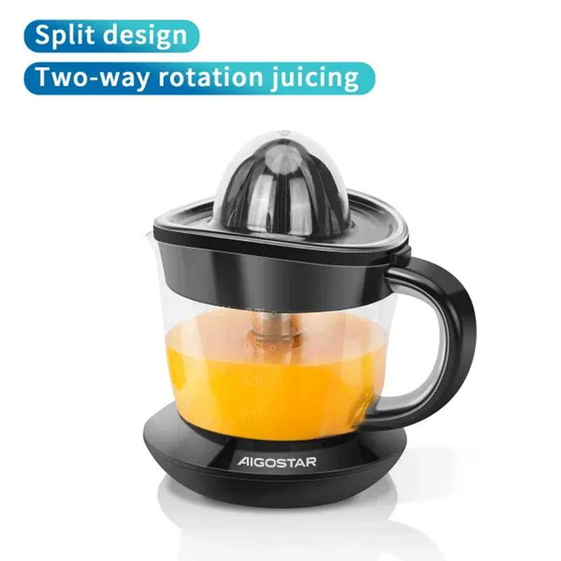 Aigostar citruspers 40 W 0,7 L zwart tweeweg rotatie twee perskegels