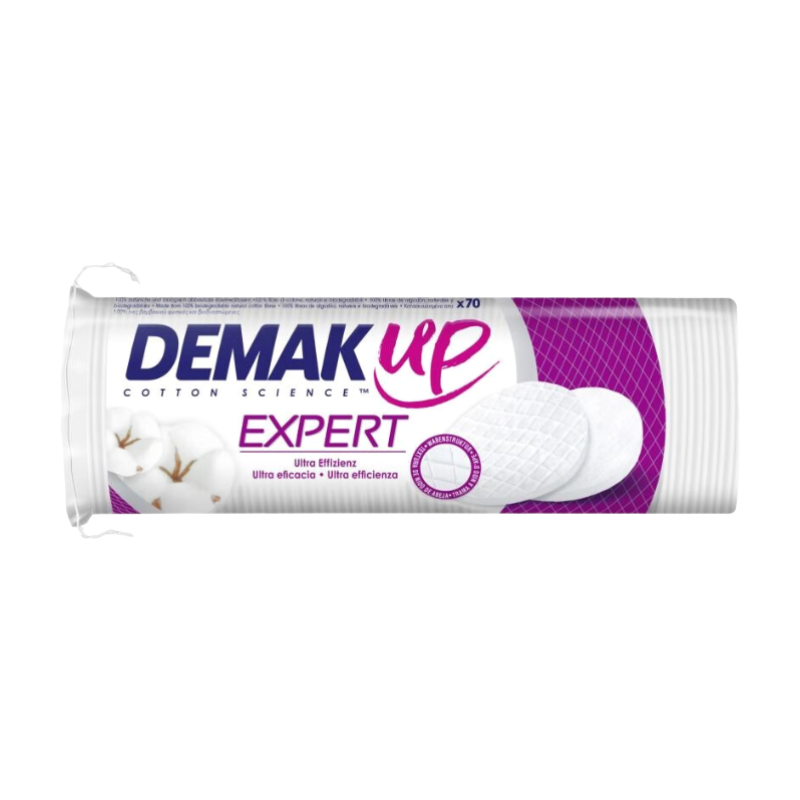 EXPERT Cotons Démaquillants 70 pcs (Lot de 70 Pièces)