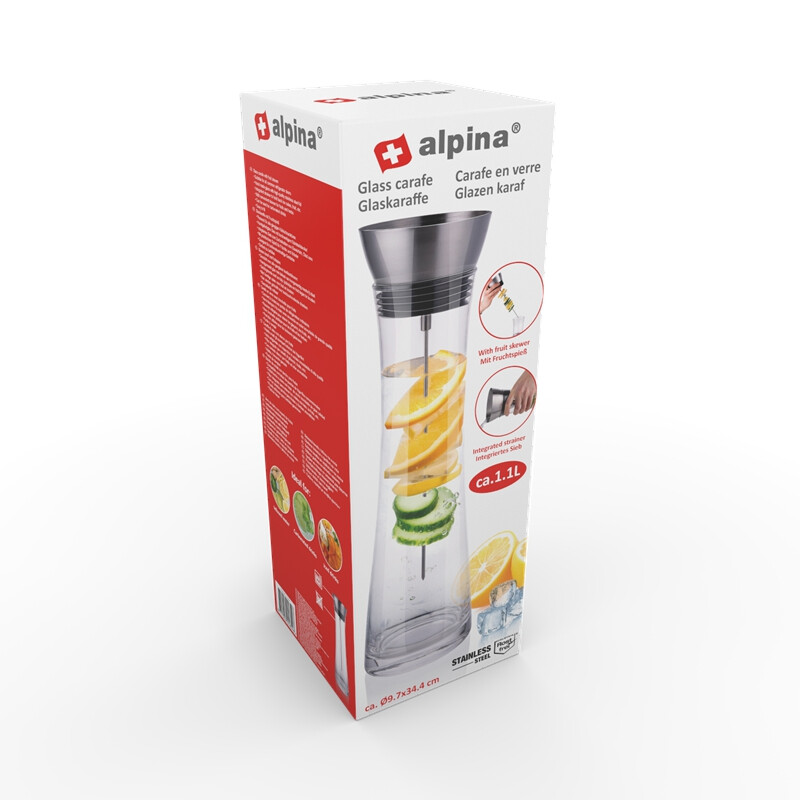 Alpina karaf met spies - 1,1 L, zilver